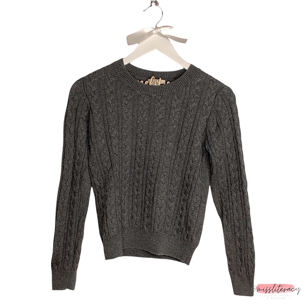 H&M Basic Collection Round Neck Braided Cotton Longsleeve Ribbed Sweater [Sz S]